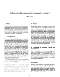 An Extensible Programrning Environment for Modula-3%