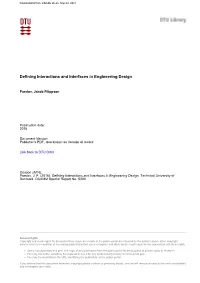 Defining Interactions and Interfaces in Engineering Design
