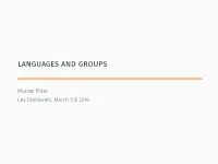 Languages and Groups