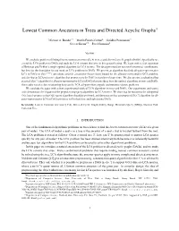 Lowest Common Ancestors in Trees and Directed Acyclic Graphs1
