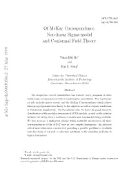 Of Mckay Correspondence, Non-Linear Sigma-Model And