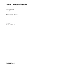 Oracle® Reports Developer™