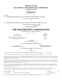 THE PROGRESSIVE CORPORATION (Exact Name of Registrant As Specified in Its Charter)