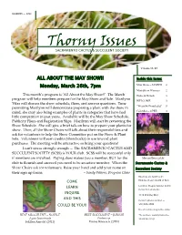 Thorny Issues DATES & DETAILS —