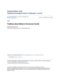 Traditions About Miriam in the Qumran Scrolls