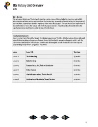 Ute History Unit Overview Unit 1