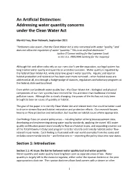 An Artificial Distinction: Addressing Water Quantity Concerns Under the Clean Water Act