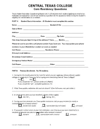 Core Residency Form