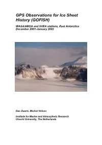 GPS Observations for Ice Sheet History (GOFISH)