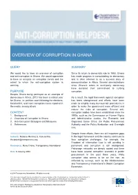 Overview of Corruption in Ghana