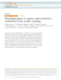 Pseudogap Phase of Cuprate Superconductors Confined by Fermi