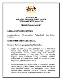 Teks-Ucapan-Pengumuman-Kabinet