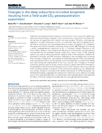 Changes in the Deep Subsurface Microbial Biosphere Resulting from a ﬁeld-Scale CO2 Geosequestration Experiment