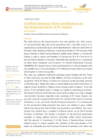 Conflicts Between State and Business in the Nationalization of PT. Inalum