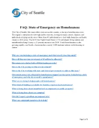 FAQ: State of Emergency on Homelessness