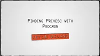 Finding Privesc with Procmon