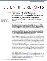 Garnet U-Pb and O Isotopic Determinations Reveal a Shear-Zone