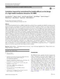 Limitations Imposed by Conventional Fine Bubble Diffusers on the Design of a High-Loaded Membrane Bioreactor (HL-MBR)