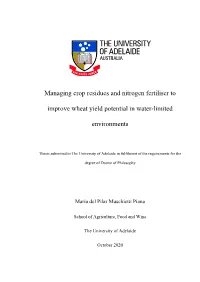 Managing Crop Residues and Nitrogen Fertiliser to Improve Wheat Yield