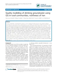 Quality Modeling of Drinking Groundwater Using GIS in Rural