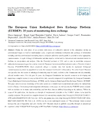 The European Union Radiological Data Exchange Platform