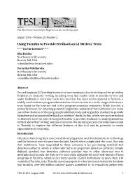 Using Turnitin to Provide Feedback on L2 Writers' Texts