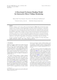 A Directional Occlusion Shading Model for Interactive Direct Volume Rendering