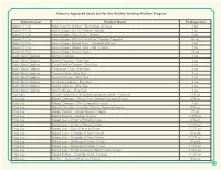 Alabama Approved Snack List for the Healthy Vending Machine Program