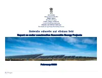 Report on Under Construction Renewable Energy Projects