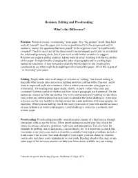 Revision, Editing and Proofreading