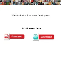Web Application for Content Development