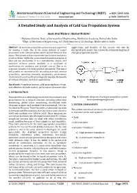 A Detailed Study and Analysis of Cold Gas Propulsion System