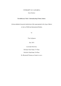 Communicating Climate Justice a Thesis Submitted In