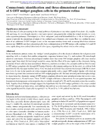 Connectomic Identification and Three-Dimensional Color Tuning of S-OFF Midget Ganglion Cells in the Primate Retina