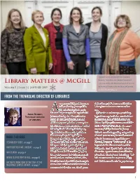 Library Matters @ Mcgill V Olume 5 | Issue 1