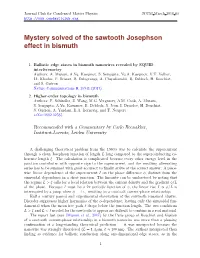 Mystery Solved of the Sawtooth Josephson Effect in Bismuth