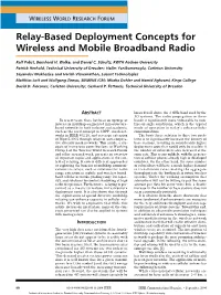 Relay-Based Deployment Concepts for Wireless and Mobile Broadband Radio