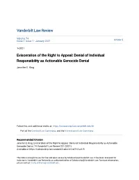 Denial of Individual Responsibility As Actionable Genocide Denial