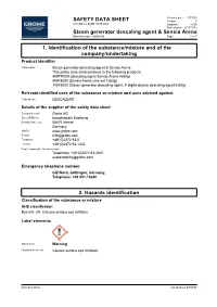 En-ZA Date of Print: 2017/10/12 Steam Generator Descaling Agent & Sensia Arena Material Number 409591040 Page: 1 of 7