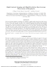 High-Contrast Imaging and High-Resolution Spectroscopy Observation of Exoplanets