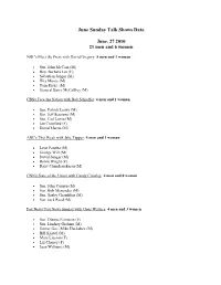 June Sunday Talk Shows Data