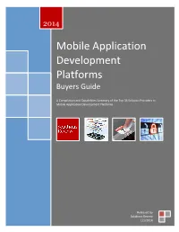 Mobile Application Development Platforms Buyers Guide