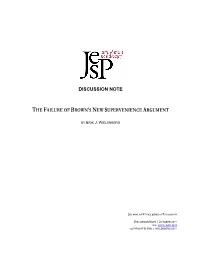 The Failure of Brown's New Supervenience Argument