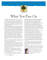 What You Pass On