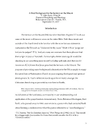 1 a Brief Background to the Sermon on the Mount P. Alex Early, D.Int.St