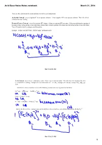 Acid Base Notes Notes.Notebook 1 March 31, 2014