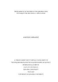 Development of Duckweed Transformation Technique for Biological Application