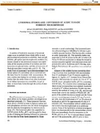Lysosomal Hydrolases: Conversion of Acidic to Basic Forms by Neuraminidase