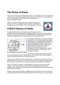 The Rules of Darts a Brief History of Darts