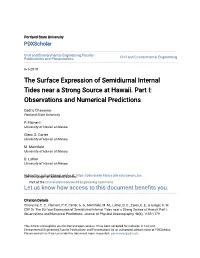 The Surface Expression of Semidiurnal Internal Tides Near a Strong Source at Hawaii